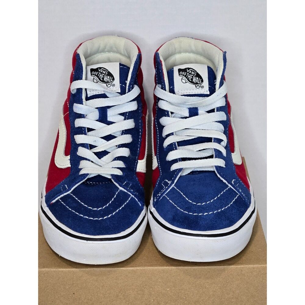 Vans ComfyCush Sk8-Hi Shoes | Men's 5.5 / Women's 7 | Chili Pepper Red True Blue - Picture 3 of 7